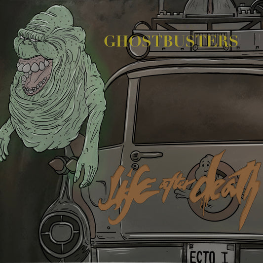 Slimer x biggie album cover mashup poster