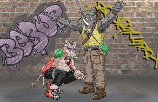 Bebop and rocksteady bboy pose poster