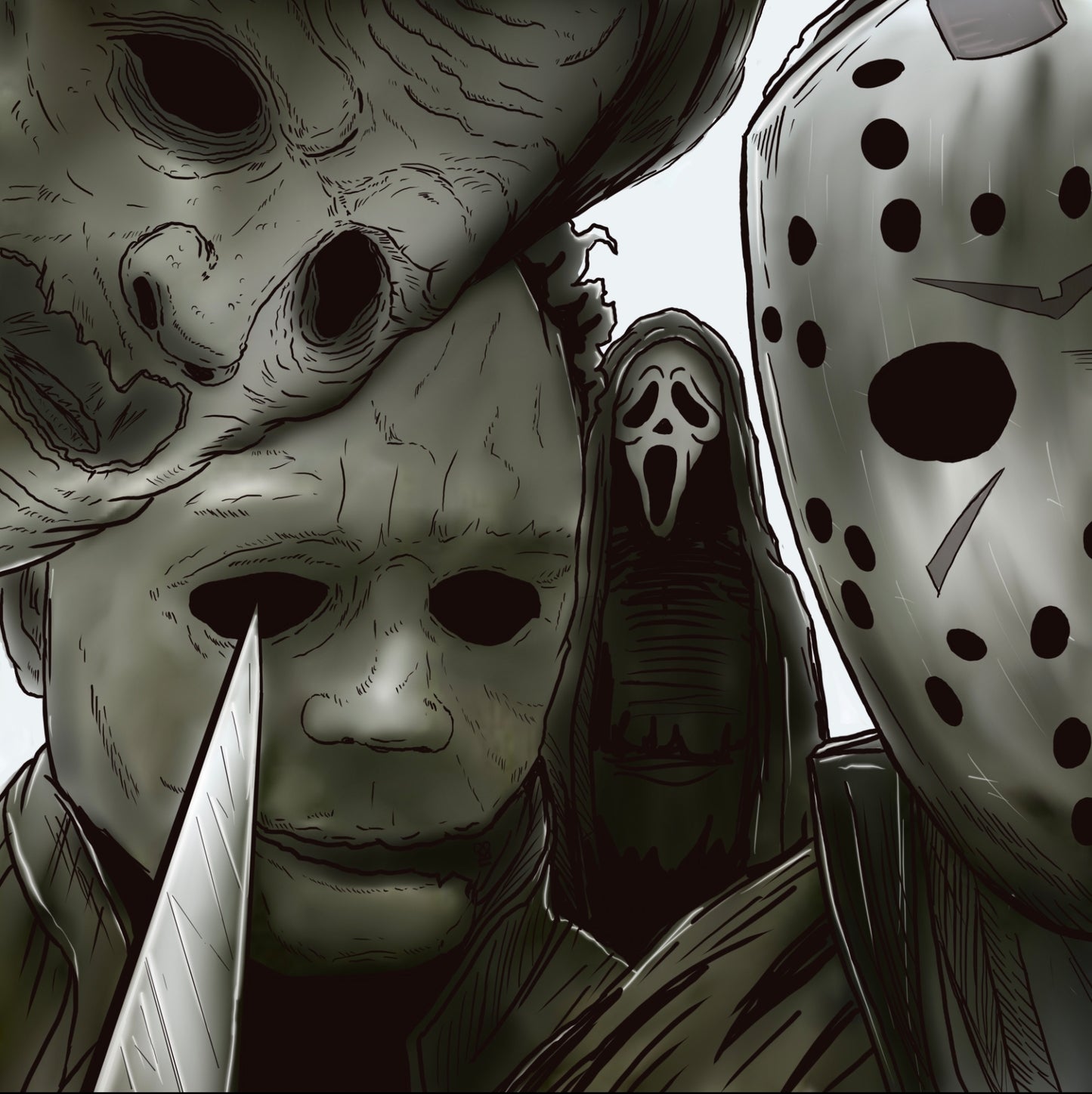 Grave diggers x Gravediggas album cover mashup poster