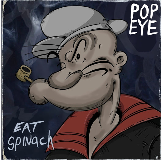 Popeye x pop smoke album cover Mashup poster